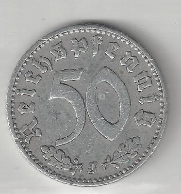 1940 ネパール 50P銀貨 GERMANY, NAZI, 1940-J, 50 PFENNIG, ALUMINUM, KM#96, EXTRA FINE | eBay