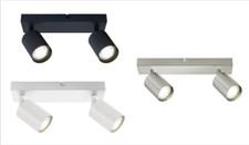 Integral Siena Indoor Ceiling Light 2 way GU10 Spotlight Bar - Black/White/Satin
