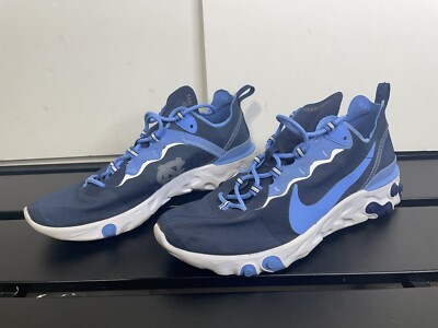 Nike React Element 55 UNC CK4852-400 North Carolina Tar Heels Blue Men Size 8.5