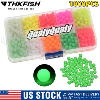 1000pcs 4mm Luminous Plastic Fishing Beads Round Fish eyes Floating Lure Bait
