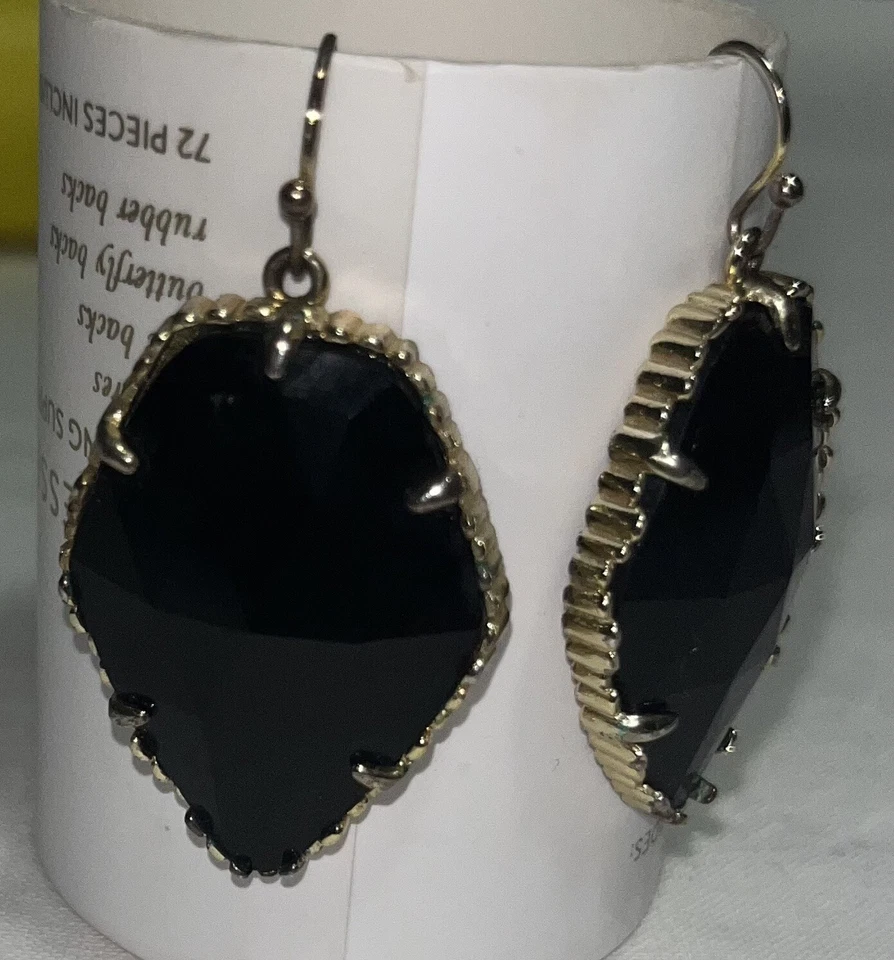 Kendra Scott Corley Gold Tone Black Onyx Earrings - Image 4 of 4