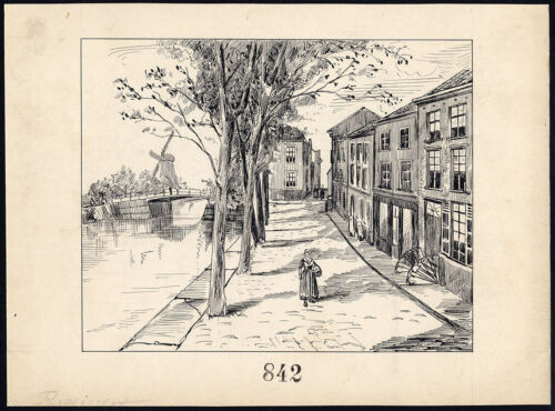 Antique Drawing-VLISSINGEN-NETHERLANDS-ITEM 842-Gerard Claes-1900 - Picture 1 of 1