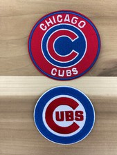 Chicago Cubs Embroidered Iron-on Patch Set of 2 3"-2.5"