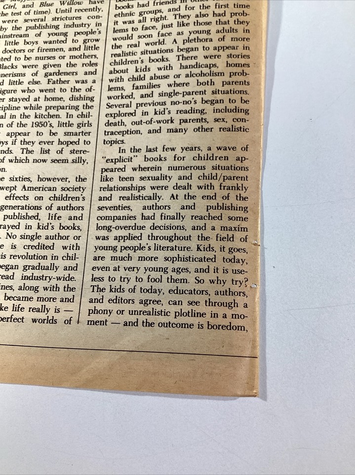 Atlanta GA Print Article 1981 AJC Childrens’ Books Authors Burch