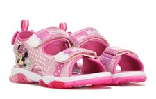 New Toddler Girls Disney's Minnie Mouse Polka-Dot Light-Up Sandals 11 12