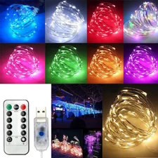 20/200/300 LED String Fairy Lights USB Powered Xmas Wedding Party w/ Remote