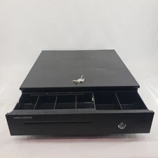 VOLCORA Cash Drawer 16" with Keys Removable Tray Spring Opening Metal No Cables