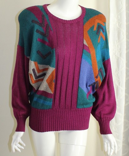 Marc D'Alcy Sz S M L 40 SANTA FE Southwest Art-to-Wear Sweater Vintage