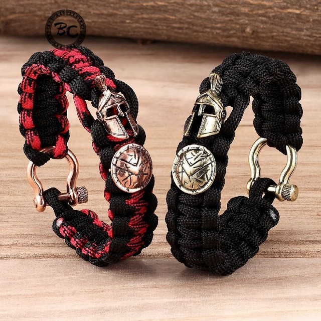 Handmade Lanyard Bracelet Spartan Warrior Helmet Vikings Men Paracord Wristband Handmade Lanyard Bracelet Spartan Warrior Helmet Vikings Men Paracord Wristband
