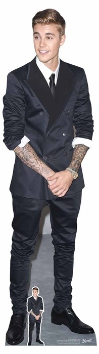 Justin Bieber Smart Suit Style Lifesize and FREE Mini Cardboard Cutout / Standup