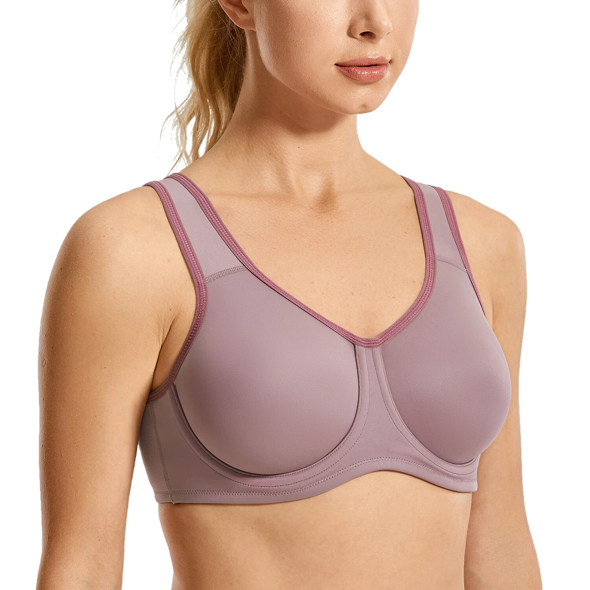 Women's Max Control Solid High Impact Plus Size Underwire Sports Bra