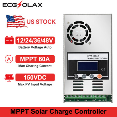 12/24/36/48V 60A MPPT Solar Charge Controller Panel Battery Regulator US Stock
