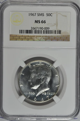 1967 SMS 40% Silver Kennedy Half Dollar NGC MS 66 SMS 40% Silver