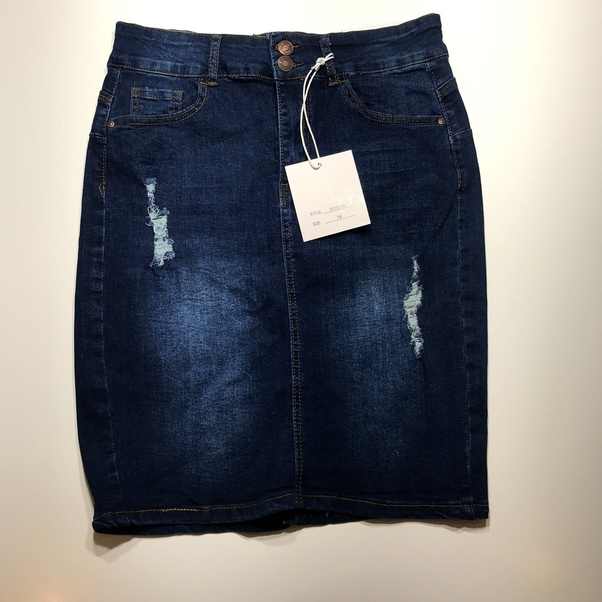 【Anyone more】Damage Vintage Black Blue Denim Mini Skirt VTG TOMMY JEANS Dark Blue Snap Front Denim Mini Skirt Sz 5