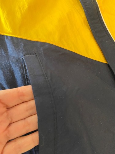 Goodyear #1 In Racing Yellow & Navy Windbreaker Jacket Embroidered Logo Medium - Picture 3 of 11