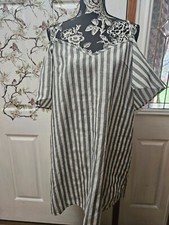 SIZE XL SHEIN (NEW) Green & White Stripe Open Shoulder Dress INVPV1299