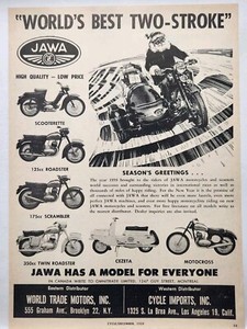 1959 Jawa Roadster Scrambler Scooterette Cezeta Motorcycle Scooter Print Ad
