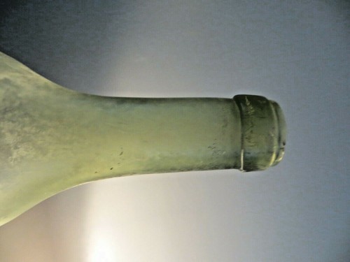 APPLIED TOP PONTIL BOTTOM GREEN GLASS LIQUOR BOTTLE 1800'S RUM OR WHISKEY BOTTLE - Picture 12 of 12