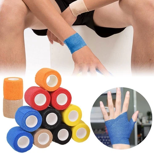 12/24Roll Cohesive Elastic Bandage Self Adhesive Wrist Ankle Gauze Tape Vet Wrap - Picture 3 of 12