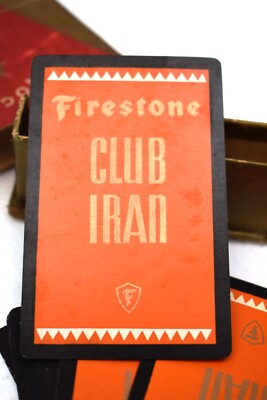 Vintage Firestone Club Iran Playing Cards Deck USPCC Bicycle Congress w Box ''R