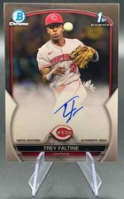 2023 Trey Faltine SP #CPA-TF Chrome Prospects 1st Bowman Auto Cincinnati Reds