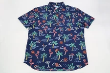 Chubbies Popover Friday Shirt The Neon Lights Mens XL Stretch Vacation Cruise