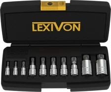 LEXIVON XZN Triple Square Spline Bit Socket Set, Premium M4 - M18, Black 