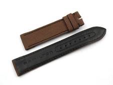 Hamilton Cinturino Tessuto Marrone Piatto 20/18mm Fibbia Ardiglione Accessori