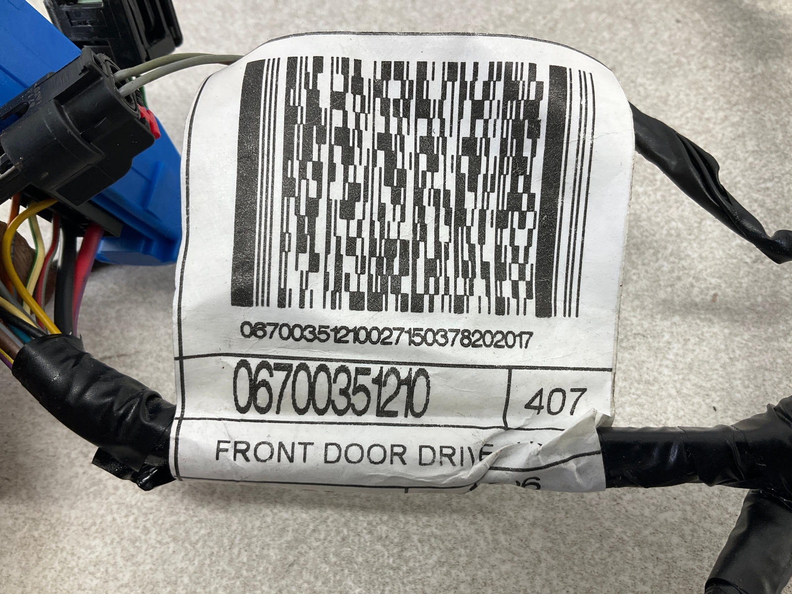 17-20 MASERATI Levante Front Left Driver Door Wiring Harness