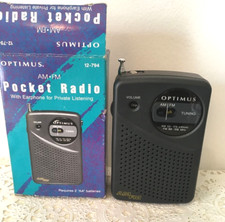 Optimus AM FM Pocket Radio Without Earphone Boxed 12-794