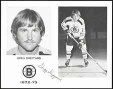 1972-73 BOSTON BRUINS (8x10) Team Issue -GREG [GREGG] SHEPPARD