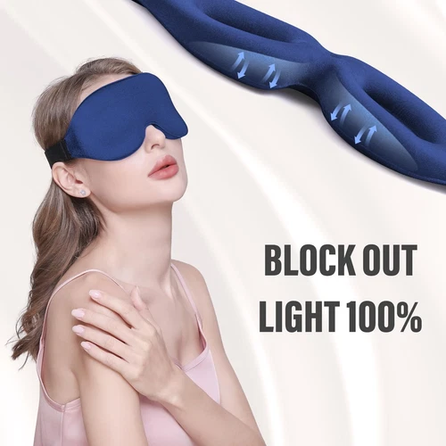 NEW 3D Travel Eye Mask Sleeping Soft Padded Shade Cover Rest Relax Blindfold - Picture 6 of 7