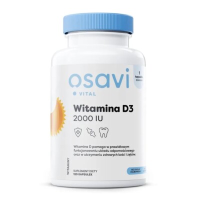 5904139920473 Witamina D3 2000IU suplement diety 120 kapsułek Osavi
