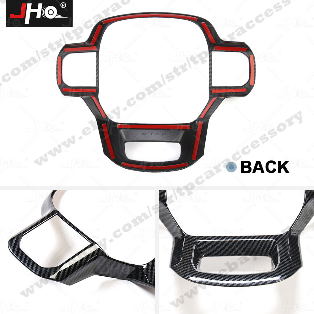 Carbon Fiber Steering Wheel Cover Trim For Ford F150 F-150 2021-2022 Accessories