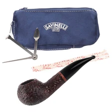 NEW Savinelli One Starter Kit Rusticated 321 Tobacco Pipe + Accessories