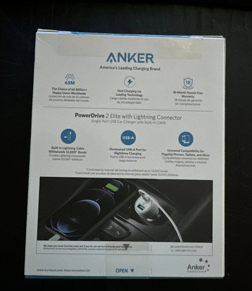 Anker Car Charger 24w With Built In Cable - Изображение 2 из 2