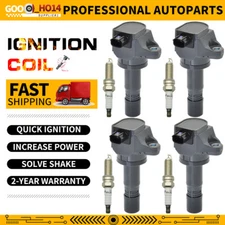 4X Ignition Coil & 4X Spark Plug For Acura ILX Honda Civic L4 UF672 97390 5C1880