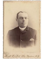 YOUNG MAN IN NICE SUIT BY DEWITT, MADISON, NY, VINTAGE CABINET PHOTO