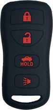 Key Fob Cover for Sentra Altima: 4 Buttons Silicone Remote Case Black1