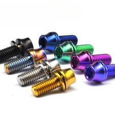 Titanium Bolt M5x12 Screw with Washer for Bike Water Bottle Cage Cup Holder Part