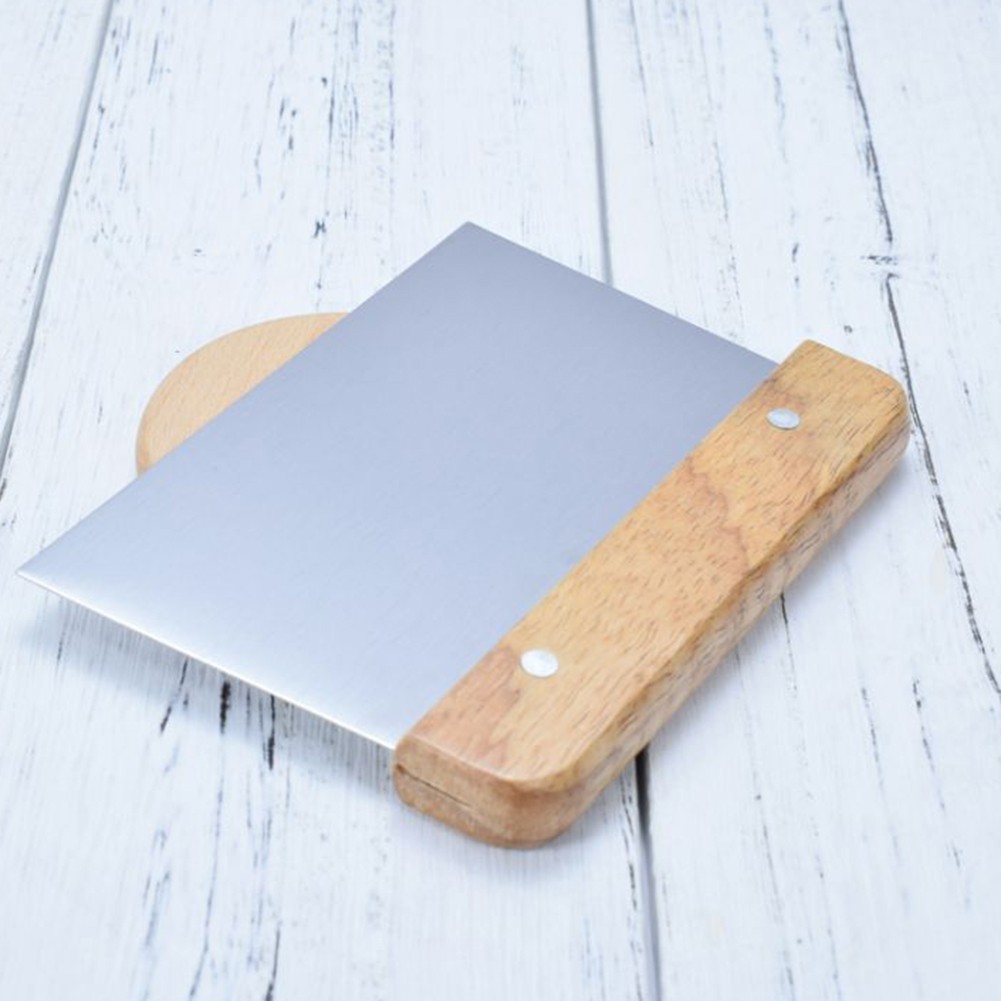 Sturdy Construction Dough Cutter with Wooden Handle for Smooth Slicing