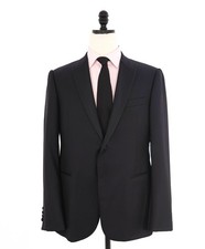 2,295 ARMANI COLLEZIONI - "M Line" Blue Textured 130's Dinner Jacket Blazer - 4