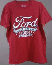 Ford Motor Co. T-Shirt Men’s L Red 1903 Vintage Style Graphic Tee Car Auto USA
