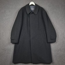 BUGATTI Coat Mens 2XL Black Wool Cashmere Long Trench Overcoat Collared