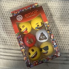 Emoji Golf Balls 6 Pack Novelty Fun Multi Colored Official BRAND