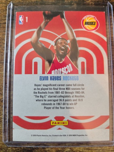 Panini Studio 2009-10 Elvin Hayes Heritage #1 Houston Rockets Salón de la fama - Imagen 2 de 2