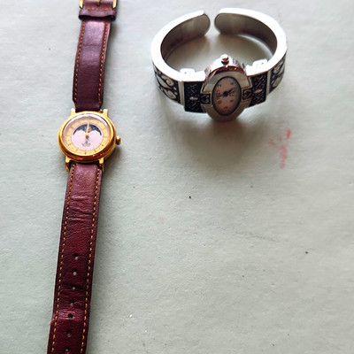 Lorus Women s Quartz Moon Phase Analog Watch Gold Tone Brown Leather Strap