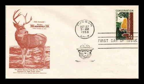 US COVER FIRST DAY OF ISSUE SMOKEY BEAR PICTORIAL CANCEL FOREST CONSERVATION