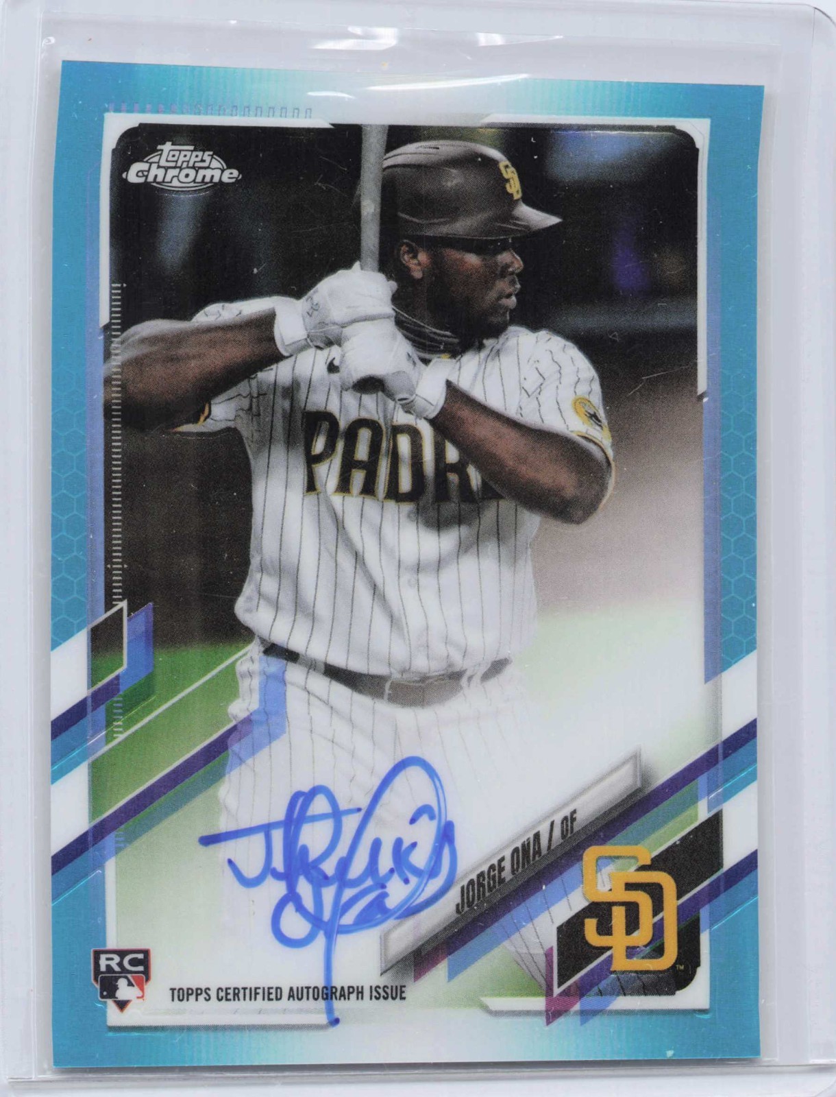 2021 Topps Chrome - Rookie Autograph Aqua Refractor #RA-JON - Jorge Ona-SN33/199