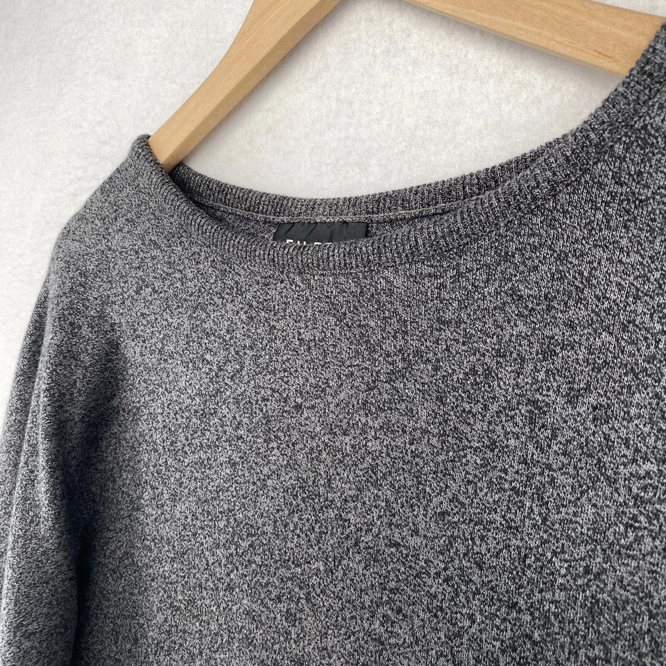 Suéter EILEEN FISHER NEW YORK M Algodón jaspeado Pullover Grande Negro EE. UU. DE COLECCIÓN Foto 2 de 4